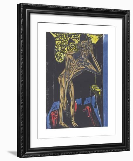 Peter Schlemihl's Wondrous Story - Schlemihl in the Solitude of His Room-Ernst Ludwig Kirchner-Framed Premium Giclee Print