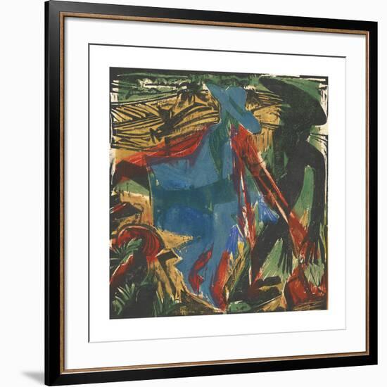 Peter Schlemihl's Wondrous Story - Schlemihl's Encounter with His Shadow-Ernst Ludwig Kirchner-Framed Premium Giclee Print