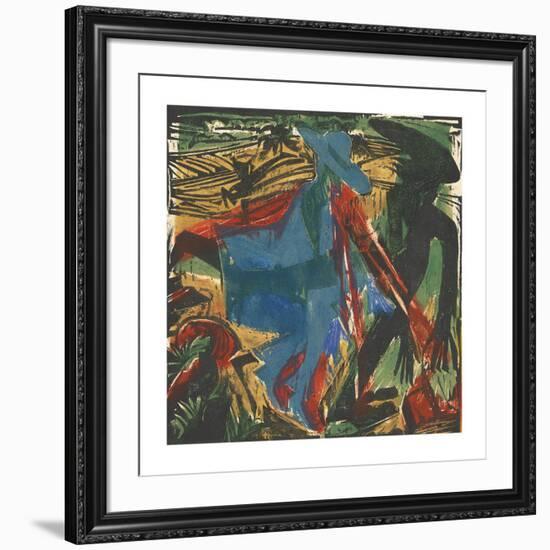 Peter Schlemihl's Wondrous Story - Schlemihl's Encounter with His Shadow-Ernst Ludwig Kirchner-Framed Premium Giclee Print