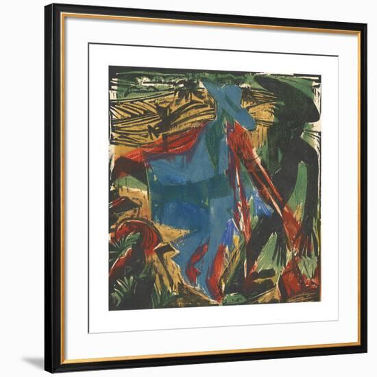 Peter Schlemihl's Wondrous Story - Schlemihl's Encounter with His Shadow-Ernst Ludwig Kirchner-Framed Premium Giclee Print