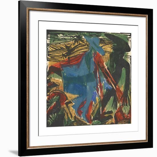 Peter Schlemihl's Wondrous Story - Schlemihl's Encounter with His Shadow-Ernst Ludwig Kirchner-Framed Premium Giclee Print