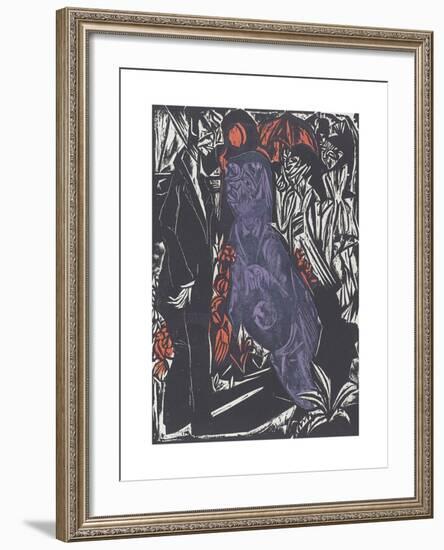 Peter Schlemihl's Wondrous Story - The Sale of His Shadow-Ernst Ludwig Kirchner-Framed Premium Giclee Print