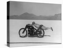 Roland Free Breaking World's Speed Record on Bonneville Salt Flats While Laying on His Bike-Peter Stackpole-Premier Image Canvas