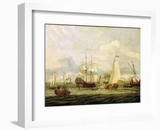Peter the Great (1672-1725), Tsar of Russia, Inspecting a Boat in Amsterdam (Holland). Oil on Canva-Abraham Storck-Framed Giclee Print