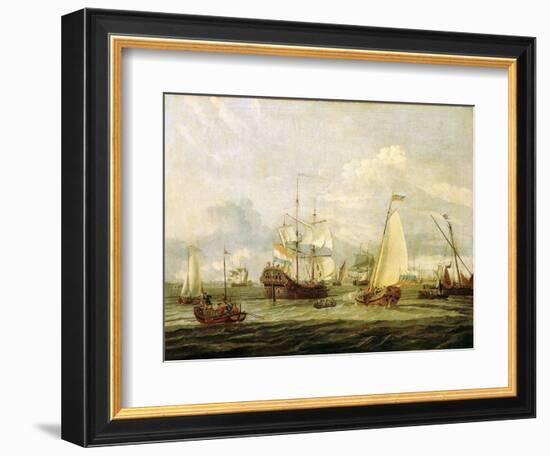 Peter the Great (1672-1725), Tsar of Russia, Inspecting a Boat in Amsterdam (Holland). Oil on Canva-Abraham Storck-Framed Giclee Print