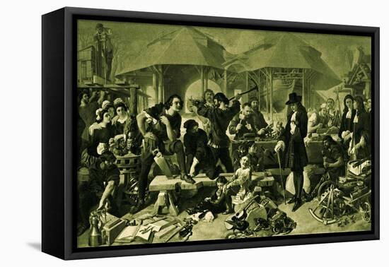 Peter the Great at Deptford Dockyard-Daniel Maclise-Framed Premier Image Canvas