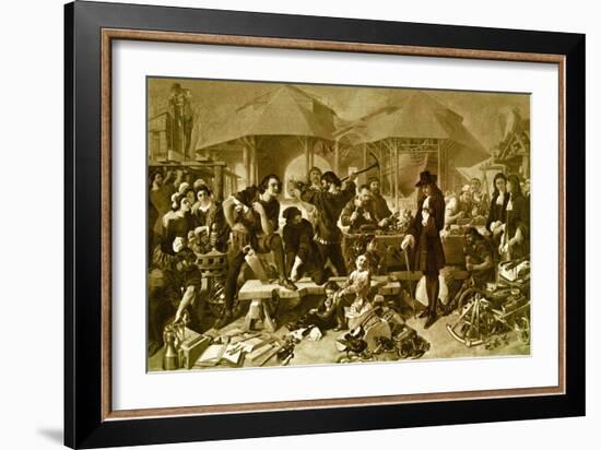 Peter the Great at Deptford Dockyard-Daniel Maclise-Framed Giclee Print