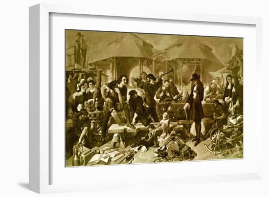 Peter the Great at Deptford Dockyard-Daniel Maclise-Framed Giclee Print