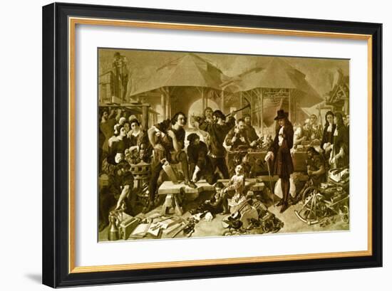 Peter the Great at Deptford Dockyard-Daniel Maclise-Framed Giclee Print