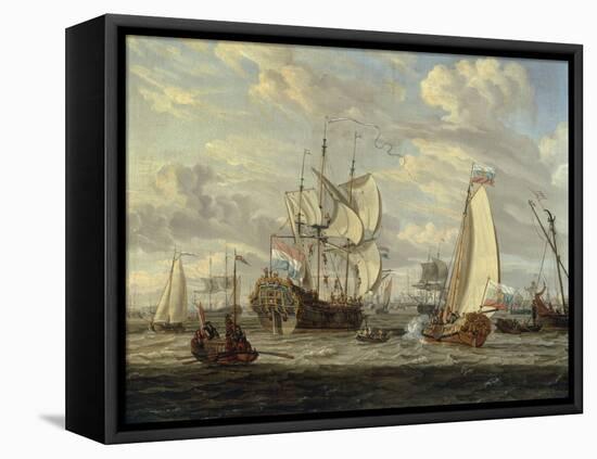 Peter the Great visiting the 'Peter and Paul'-Abraham Storck-Framed Premier Image Canvas