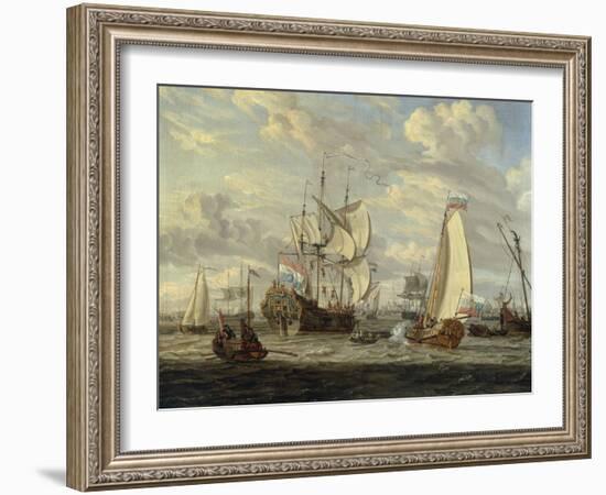 Peter the Great visiting the 'Peter and Paul'-Abraham Storck-Framed Giclee Print