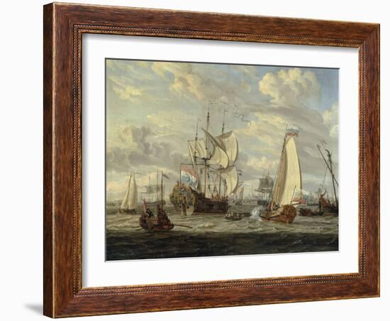 Peter the Great visiting the 'Peter and Paul'-Abraham Storck-Framed Giclee Print