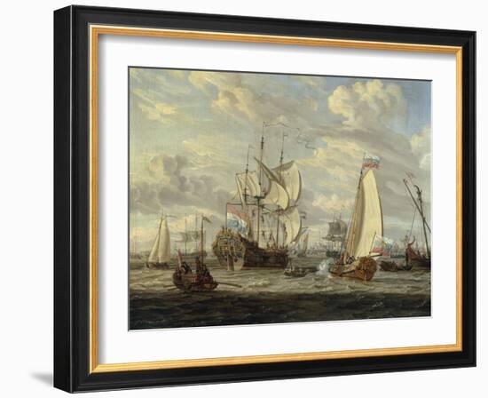 Peter the Great visiting the 'Peter and Paul'-Abraham Storck-Framed Giclee Print