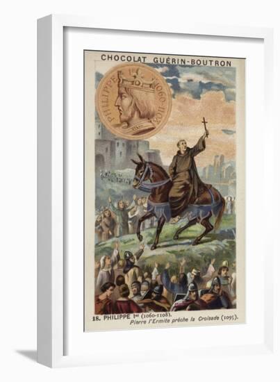 Peter the Hermit Preaching the First Crusade, 1095-null-Framed Giclee Print