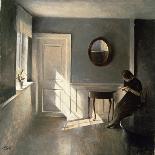 Woman Reading by Candlelight, 1908-Peter Vilhelm Ilsted-Premium Giclee Print