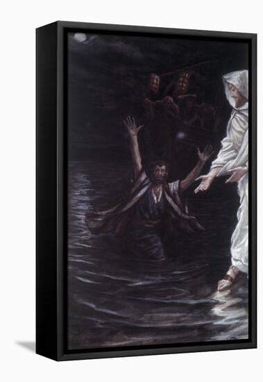 Peter Walks on the Sea-James Jacques Joseph Tissot-Framed Premier Image Canvas
