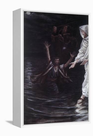 Peter Walks on the Sea-James Jacques Joseph Tissot-Framed Premier Image Canvas