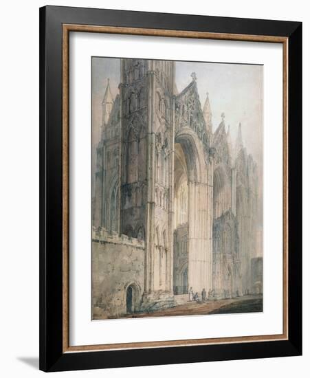 Peterborough Cathedral (W/C on Paper)-Thomas Girtin-Framed Giclee Print