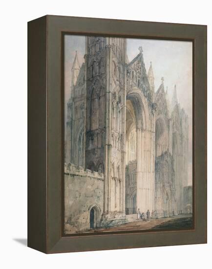 Peterborough Cathedral (W/C on Paper)-Thomas Girtin-Framed Premier Image Canvas