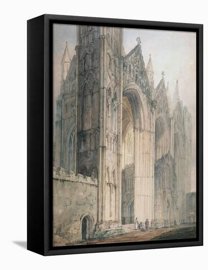 Peterborough Cathedral (W/C on Paper)-Thomas Girtin-Framed Premier Image Canvas