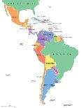 Latin America Single States Political Map-PeterHermesFurian-Photographic Print