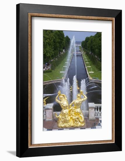 Peterhof Fountains of the Grand Cascade and Gardens in Summer-Peter Barritt-Framed Photographic Print