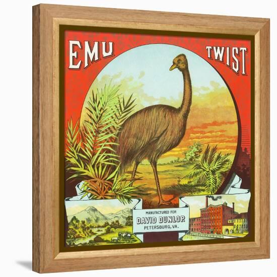 Petersburg, Virginia, Emu Twist Brand Tobacco Label-Lantern Press-Framed Stretched Canvas