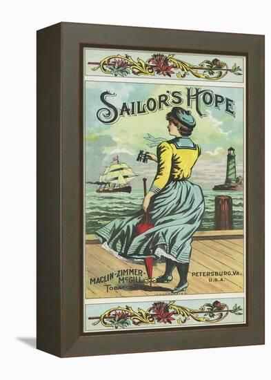 Petersburg, Virginia, Sailor's Hope Brand Tobacco Label-Lantern Press-Framed Stretched Canvas