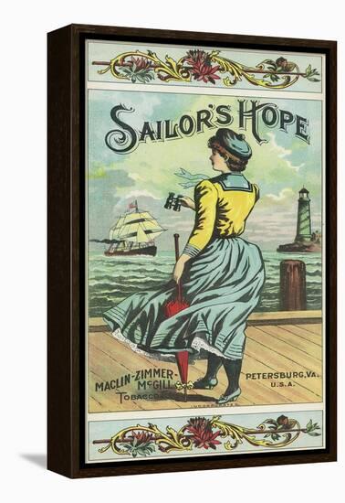 Petersburg, Virginia, Sailor's Hope Brand Tobacco Label-Lantern Press-Framed Stretched Canvas