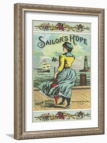 Petersburg, Virginia, Sailor's Hope Brand Tobacco Label-Lantern Press-Framed Art Print