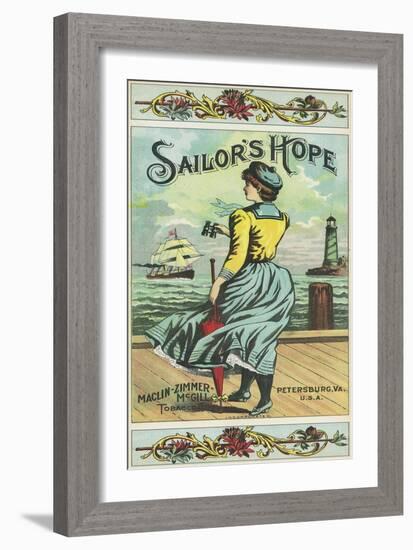 Petersburg, Virginia, Sailor's Hope Brand Tobacco Label-Lantern Press-Framed Art Print