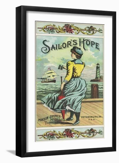 Petersburg, Virginia, Sailor's Hope Brand Tobacco Label-Lantern Press-Framed Art Print