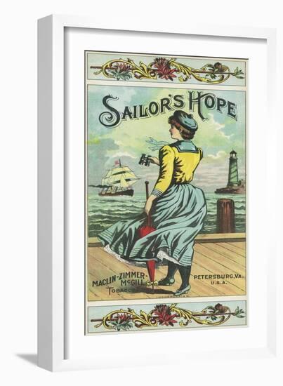 Petersburg, Virginia, Sailor's Hope Brand Tobacco Label-Lantern Press-Framed Art Print