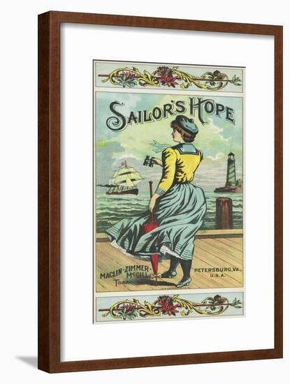 Petersburg, Virginia, Sailor's Hope Brand Tobacco Label-Lantern Press-Framed Art Print