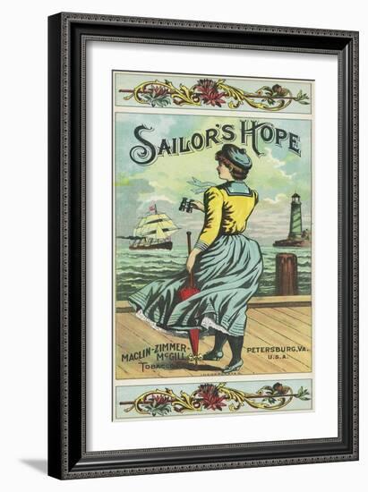 Petersburg, Virginia, Sailor's Hope Brand Tobacco Label-Lantern Press-Framed Art Print