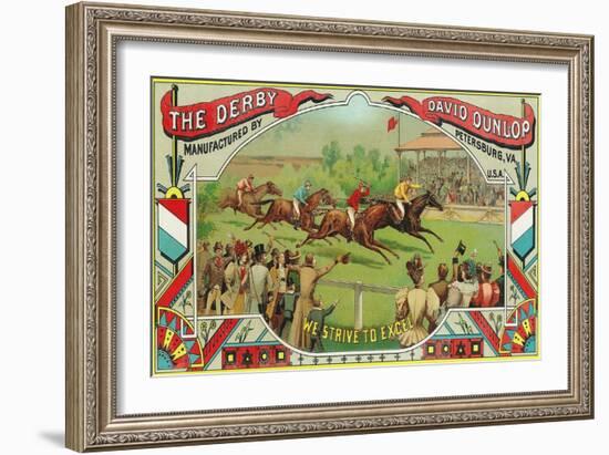 Petersburg, Virginia, The Derby Brand Tobacco Label-Lantern Press-Framed Art Print