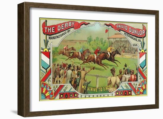 Petersburg, Virginia, The Derby Brand Tobacco Label-Lantern Press-Framed Art Print