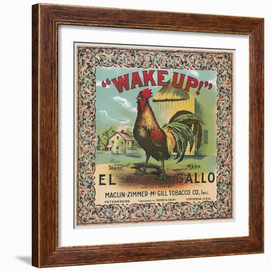 Petersburg, Virginia, Wake Up Brand Tobacco Label-Lantern Press-Framed Art Print