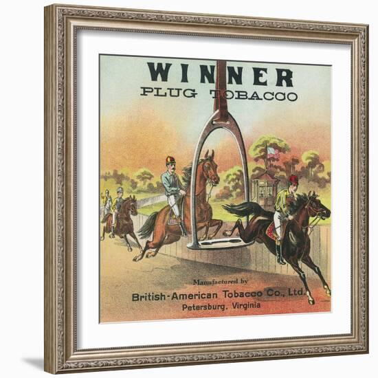 Petersburg, Virginia, Winner Brand Plug Tobacco Label-Lantern Press-Framed Art Print