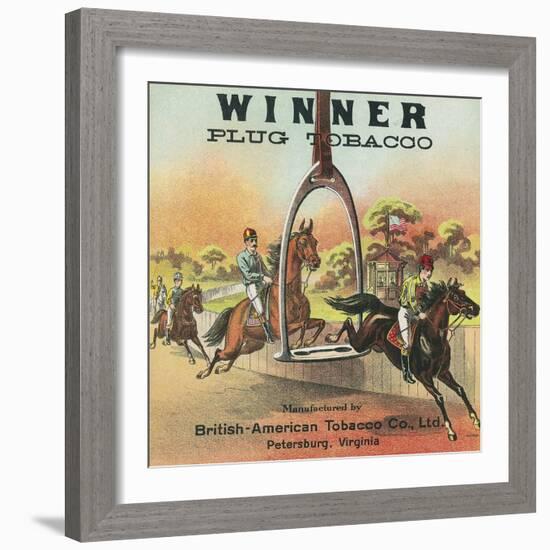 Petersburg, Virginia, Winner Brand Plug Tobacco Label-Lantern Press-Framed Art Print