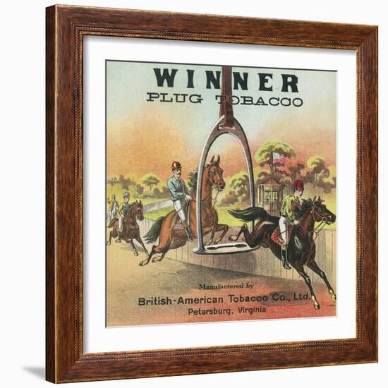 Petersburg, Virginia, Winner Brand Plug Tobacco Label-Lantern Press-Framed Art Print