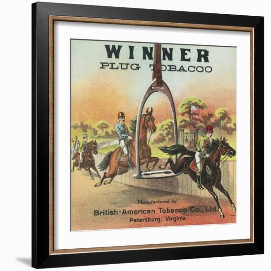 Petersburg, Virginia, Winner Brand Plug Tobacco Label-Lantern Press-Framed Art Print