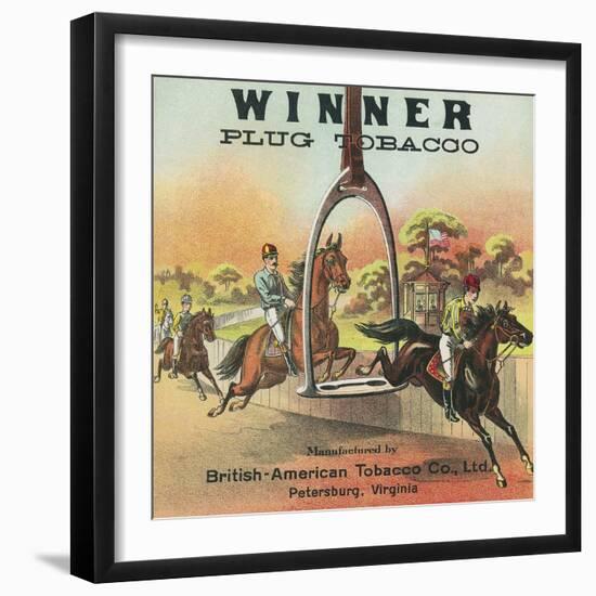 Petersburg, Virginia, Winner Brand Plug Tobacco Label-Lantern Press-Framed Art Print