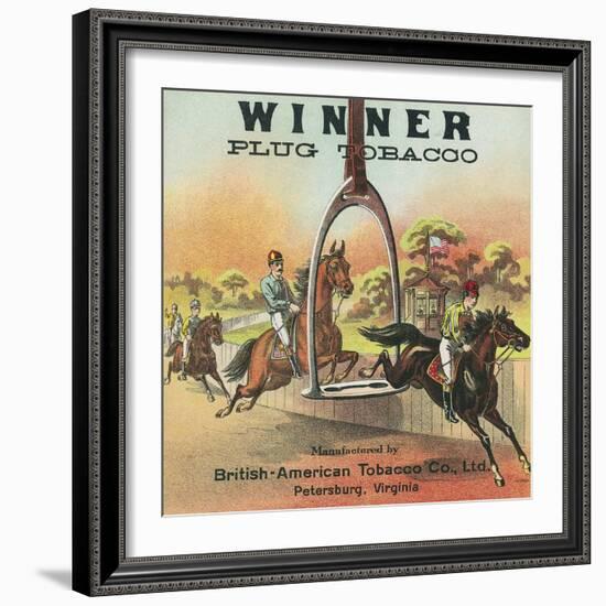 Petersburg, Virginia, Winner Brand Plug Tobacco Label-Lantern Press-Framed Art Print