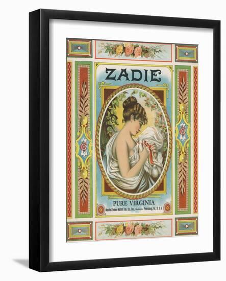 Petersburg, Virginia, Zadie Brand Tobacco Label-Lantern Press-Framed Art Print