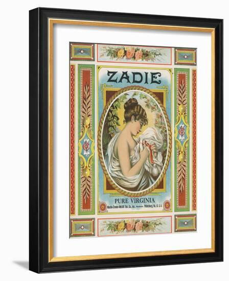 Petersburg, Virginia, Zadie Brand Tobacco Label-Lantern Press-Framed Art Print