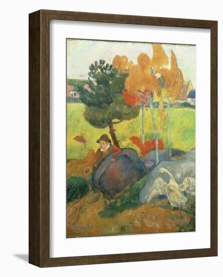 Petit Breton A L'Oie, 1889-Paul Gauguin-Framed Giclee Print