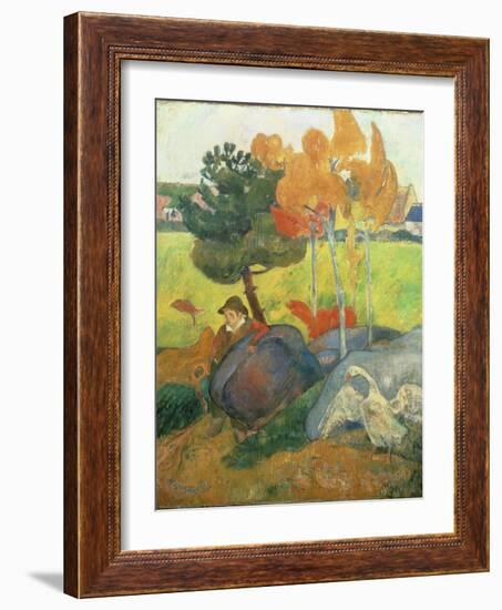 Petit Breton A L'Oie, 1889-Paul Gauguin-Framed Giclee Print