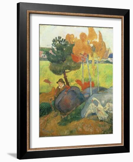 Petit Breton A L'Oie, 1889-Paul Gauguin-Framed Giclee Print