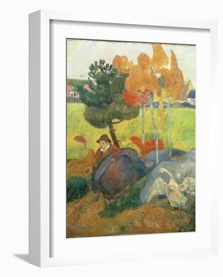 Petit Breton A L'Oie, 1889-Paul Gauguin-Framed Giclee Print